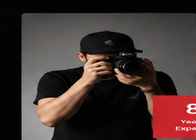 Professional photographer working in studio
